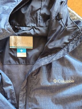 Columbia navy hooded shell jacket